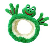 Fascia per capelli a forma di peluche verde per lavaggio viso e cura della pelle, morbida flanella con vestibilità elastica, fascia antiscivolo per donne e ragazze, accessorio per acconciature