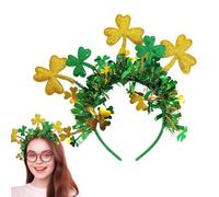 Fascia per capelli a forma di trifoglio - Fascia a righe colorate con trifoglio verde | Accessorio per costume irlandese per carnevale, cappello incluso, ideale per donne e ragazze durante le