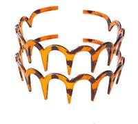 Fascia per capelli a forma di U, alla moda, a forma di U, aggiornata, larga a zig-zag, in plastica, ondulata, ad alto cranio, per lavare il viso, la cura della pelle, trucco, per uso quotidiano (ambra