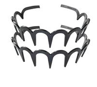 Fascia per capelli a forma di U, alla moda, a forma di U, aggiornata, larga a zig-zag, in plastica, ondulata, ad alto cranio, per lavare il viso, la cura della pelle, il trucco, i capelli, per uso