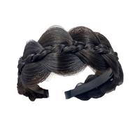 Fascia per capelli a lisca di pesce - parrucchino intrecciato da 14,5 cm, ampio supporto intrecciato grosso in fibra di seta ad alta temperatura | Cerchi con impugnatura antiscivolo per denti Accessor