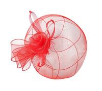 Fascia per capelli a rete con fiore per donne con clip per capelli sicura e fascia pieghevole accessorio per la testa di eventi TeaParty