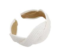 Fascia per capelli a tesa larga intrecciata in paglia comoda, accessorio per capelli da donna, casual, uscite, feste, vacanze, elegante fascia per capelli a tesa larga