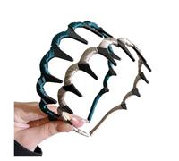 Fascia per capelli a zigzag Fasce for capelli ondulate for donna Fasce for capelli antiscivolo dentate Fasce for capelli sportive for il lavaggio del viso per sport(Green Khaki)