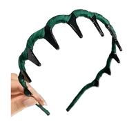 Fascia per capelli a zigzag Fasce for capelli ondulate for donna Fasce for capelli antiscivolo dentate Fasce for capelli sportive for il lavaggio del viso per sport(Green)