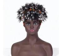 Fascia per capelli africani Parrucca Fascia per capelli Parrucche piccole e ricci castano scuro graduali Copricapo Capelli afro crespi-J261E-6 pollici