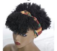 Fascia per capelli africani Parrucca Fascia per capelli Parrucche piccole e ricci castano scuro graduali Copricapo Capelli afro crespi-J261H-6 pollici