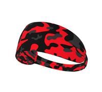 Fascia per capelli alla moda con stampa mimetica rossa per lo sport, comoda e versatile per l'estate, ciclismo, yoga e altro ancora