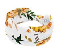 Fascia per capelli alla moda, con zucca del Ringraziamento Happy Thanksgiving da donna, fascia elastica per la testa, fascia per capelli per sudore, sport, allenamento, turbante
