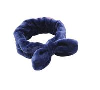 Fascia per capelli alla moda da donna, in pile corallo, per lavare il viso, trucco, maschera da bagno, cosmetica, accessorio per capelli morbido turbante (blu)