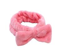 Fascia per capelli alla moda da donna, in pile di corallo, per lavare il viso, trucco, maschera da bagno cosmetica, accessorio per capelli morbido turbante (rosso 02)