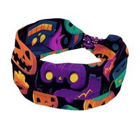 Fascia per capelli alla moda per Halloween, fantasma, castello, zucca, per donne e ragazze, fascia per capelli intrecciata, fascia larga per capelli, accessori per capelli