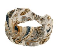 Fascia per capelli alla moda, stile vintage, orientale, etnico, largo, per donne, fascia elastica per la testa, per sudore, sport, allenamento, turbante