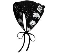 Fascia per capelli all'uncinetto Fascia per capelli all'uncinetto Bandana gotica Halloween con spalline Triangolo Ragnatela Hollow Traspirante Fantasma Bandana per capelli all'uncinetto per donne, rag