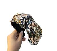 Fascia per capelli annodata con paillettes retrò a tesa larga accessori da donna alla moda (oro)