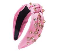 Fascia per capelli annodata per donna, fasce per capelli con cuore d'amore,Fascia larga con nodo superiore | Fasce per capelli alla moda per ragazze, feste di vacanza Decorazioni in costume per feste