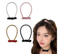 Fascia per capelli antiscivolo 3 in 1, confortevole, senza mal di testa, elastica, solida, semplice, elegante, per donne, con fiocco, alla moda, 4 pezzi.
