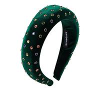 Fascia per capelli barocca scintillante con perle di cristallo, imbottita e con strass, accessorio per capelli da principessa.,Ay18-Verde,Taglia unica