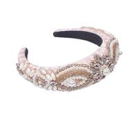 Fascia per capelli barocca scintillante con perle di cristallo, imbottita e con strass, accessorio per capelli da principessa.,Ay03-Rosa,Taglia unica