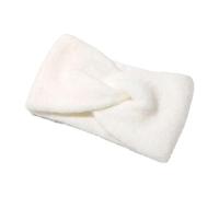 Fascia per capelli beige da donna, fascia per capelli, marrone, effetto pelliccia di orsacchiotto con dettagli a torsione, morbido elastico per l'inverno, calda fascia per le orecchie, 56-59 cm