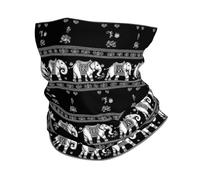Fascia per Capelli Black White Simple Elephant Print Sportiva Decorazione facciale Stampato Sciarpa al Collo per Estivo Escursionismo 26X30cm