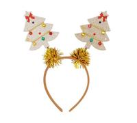 Fascia per capelli con albero di Natale in oro scintillante in morbido feltro confortevole fasce per capelli per capelli