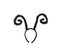 Fascia per capelli con antenne a forma di insetto peloso con farfalla nera e formica, accessorio per costume cosplay