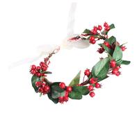 Fascia per capelli con bacche rosse - Corona floreale natalizia, accessorio per le vacanze invernali fatto a mano, parrucchino da sposa Boho, decorazione | Celebrazione stagionale Abbigliament