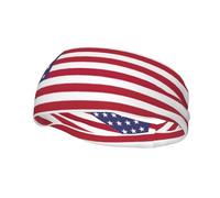 Fascia per capelli con bandiera americana, fascia per capelli, antiscivolo, elastica, lavabile, per trucco
