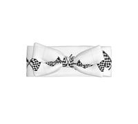 Fascia per capelli con bandiera da gara stampata a scacchi, una fascia turbante alla moda con elasticità, adatta per neonati e neonati