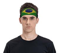 Fascia per capelli con bandiera del Brasile per uomini e donne, fascia sportiva per viaggi, yoga, fitness, ciclismo, basket, calcio, esercizi, fasce per capelli che assorbono l'umidità