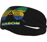 Fascia per capelli con bandiera del Gabon, fasce sportive per il sudore per uomini e donne, allenamento, atletica, corsa, yoga, basket, palestra, polsiere