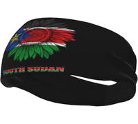 Fascia per capelli con bandiera del Sudan del Sud, fasce sportive per il sudore per uomini e donne, allenamento, atletica, corsa, yoga, basket, palestra, polsiere