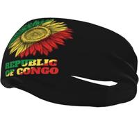 Fascia per capelli con bandiera della Repubblica del Congo, fasce sportive per il sudore per uomini e donne, allenamento, atletica, corsa, yoga, basket, palestra, polsiere
