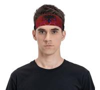 Fascia per capelli con bandiera dell'Albania per uomo e donna, fascia sportiva per viaggi, yoga, fitness, ciclismo, basket, calcio, esercizi, fasce per capelli traspiranti