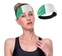 Fascia per capelli con bandiera dell'Irlanda, da donna, elastica, per il sudore, per trucco, escursionismo, trucco e palestra