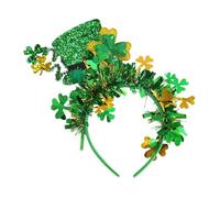 Fascia per capelli con bombetta irlandese - Accessorio per capelli con motivo trifoglio festivo Elegante, fascinator verde per il giorno di San Paddy, fascia Alice comoda + accenti glitterati | C