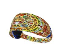 Fascia per capelli con calendario azteco e Maya, fascia elastica unisex, fascia traspirante per sport, corsa, yoga.