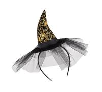 Fascia per capelli con cappello da strega per Halloween, con rete per donne, per cosplay, ragnatele, per maghi, per festival, costume da ragnatela, copricap