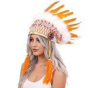 Fascia per capelli con cappello tribale indiano, luminoso, per cosplay, con tessuto morbido, per occasioni uniche e fotografie, facile da usare