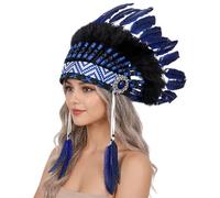 Fascia per capelli con cappello tribale indiano, luminoso, per cosplay, con tessuto morbido, per occasioni uniche e fotografie, facile da usare
