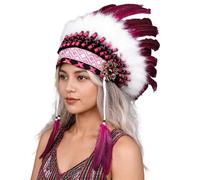 Fascia per capelli con cappello tribale indiano, luminoso, per cosplay, con tessuto morbido, per occasioni uniche e fotografie, facile da usare