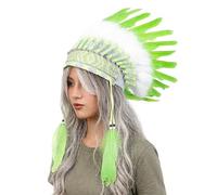 Fascia per capelli con cappello tribale indiano, luminoso, per cosplay, con tessuto morbido, per occasioni uniche e fotografie, facile da usare