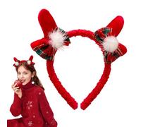 Fascia per capelli con cervo - graziosa fascia per capelli rossa per bambini, con corna di cervo, per feste, eventi invernali, servizi fotografici, celebrazioni, parate, carnevale
