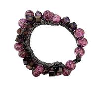 Fascia per capelli con cristalli floreali rossi d'uva di fascia alta, fascia per coda di cavallo, accessorio per capelli