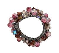 Fascia per capelli con cristalli floreali rossi d'uva di fascia alta, fascia per coda di cavallo, accessorio per capelli