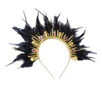 Fascia per capelli con cristalli piumati Lolitas accessorio alla moda per donne ragazze Natale feste di Halloween forniture piuma copricapo