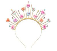 Fascia per capelli con cuore per San Valentino, per donne e ragazze, con cuori rossi glitterati, fascia per capelli, decorazione per feste e feste (fascia per San Valentino D)