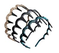 Fascia per capelli con denti antiscivolo in alto, vintage, con denti seghettati, 3 pezzi, alla, per uso quotidiano, lavoro, viaggi, spiaggia, ragazze