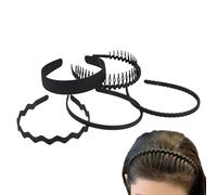 Fascia per capelli con denti - Fasce flessibili per il controllo dei capelli | Set di 5 fasce per denti antiscivolo per ragazze adolescenti che lavano vestiti, trucchi, esercizi, yoga, da indossare og